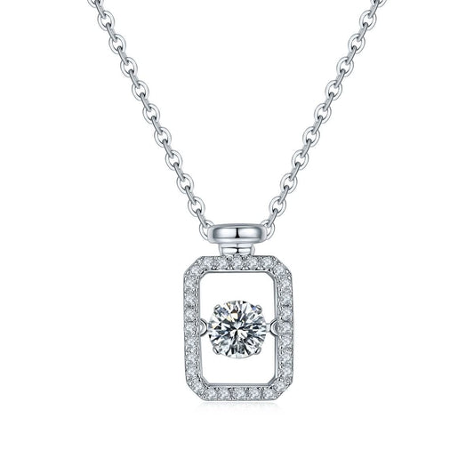 Set With Top - quality Moissanite, This Luxurious And Fashionable Light Luxury Trend Jewelry Necklace Pendant Is Made Of S925 Silver Electroplated With Platinum - Eshtree