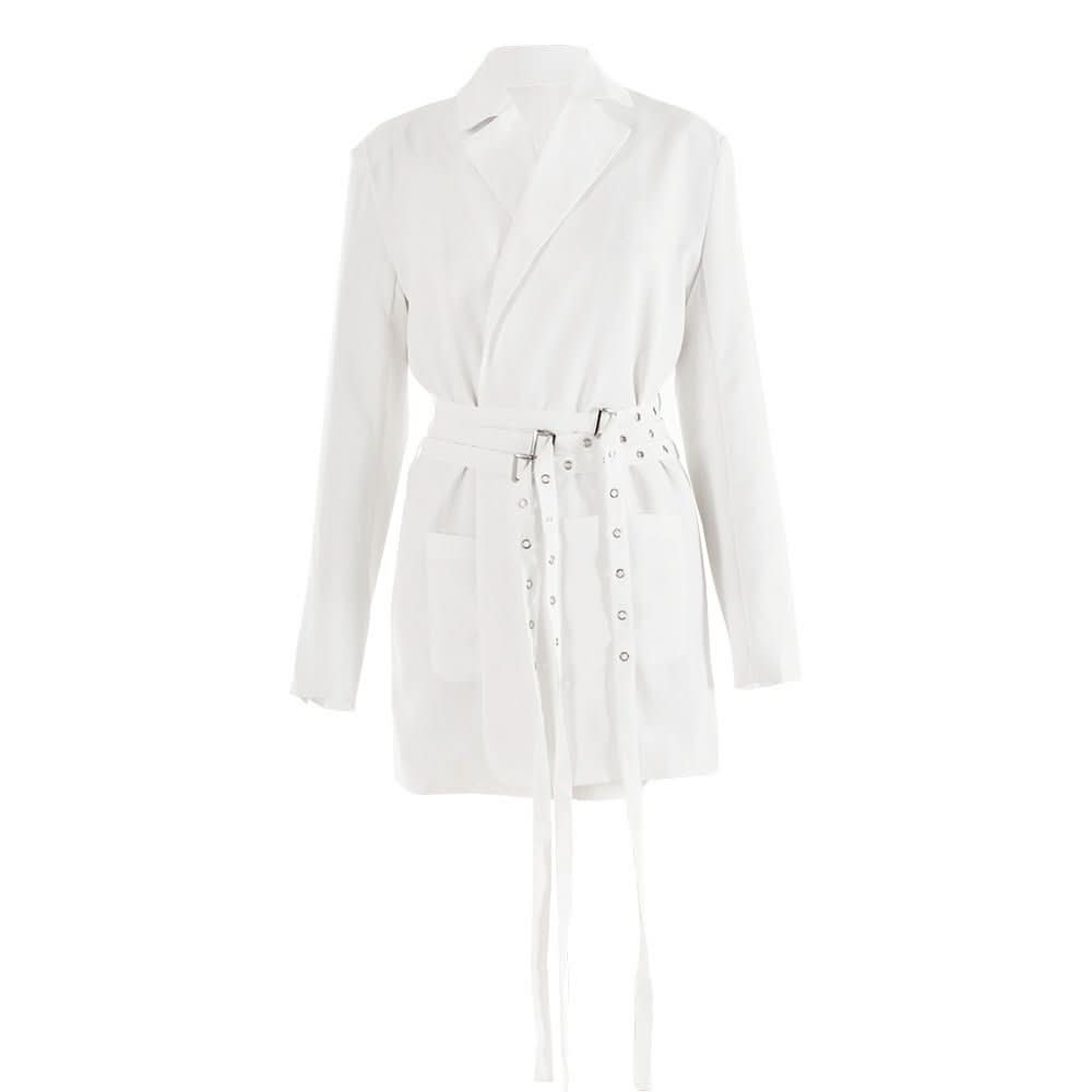 Sexy Long Sleeve Slim Fit Belt Stitching Blazers - Eshtree