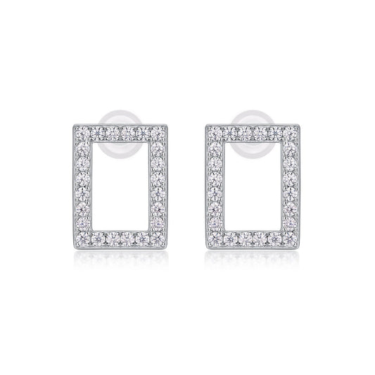 Shining Brightly - Top - quality Moissanite Luxury, Fashionable And Light Luxury Jewelry, Silver Stud Earrings S925, Silver - plated Platinum. - Eshtree