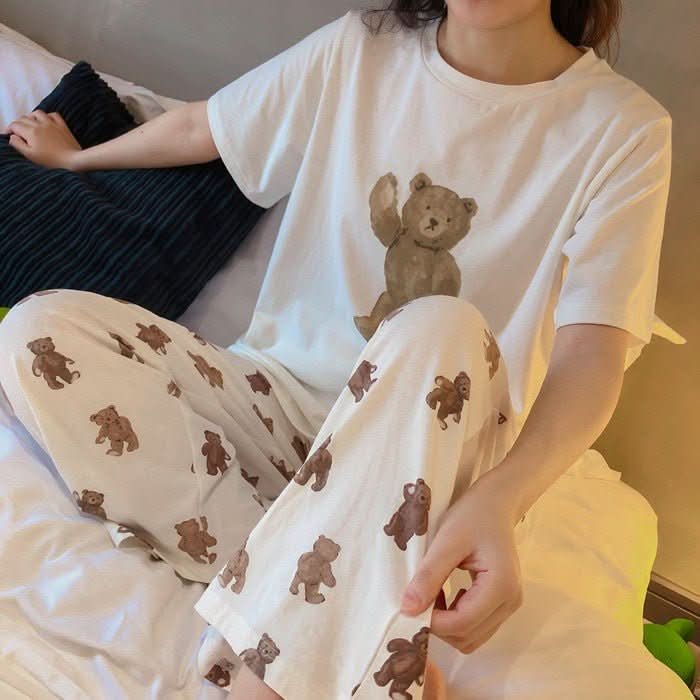 Short - sleeved Trousers Pajamas Suit Sweet Princess Homewear - Eshtree