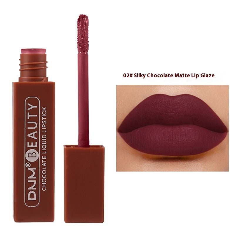 Silky No Stain On Cup Chocolate Lip Lacquer Long - lasting Matte Waterproof - Eshtree