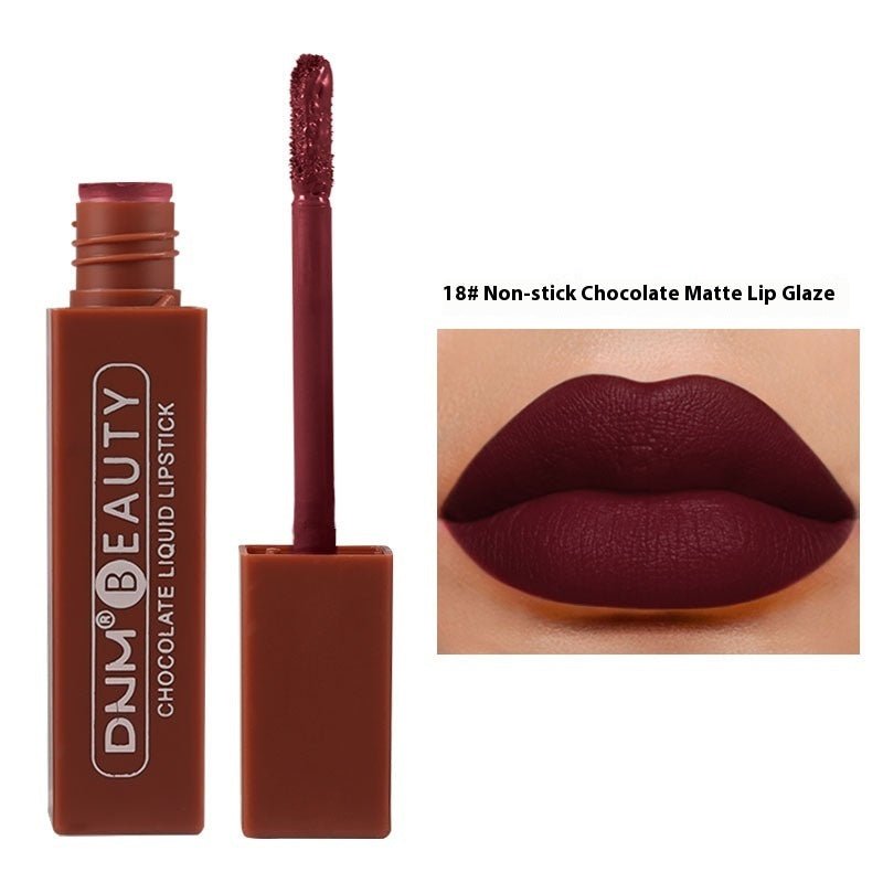 Silky No Stain On Cup Chocolate Lip Lacquer Long - lasting Matte Waterproof - Eshtree