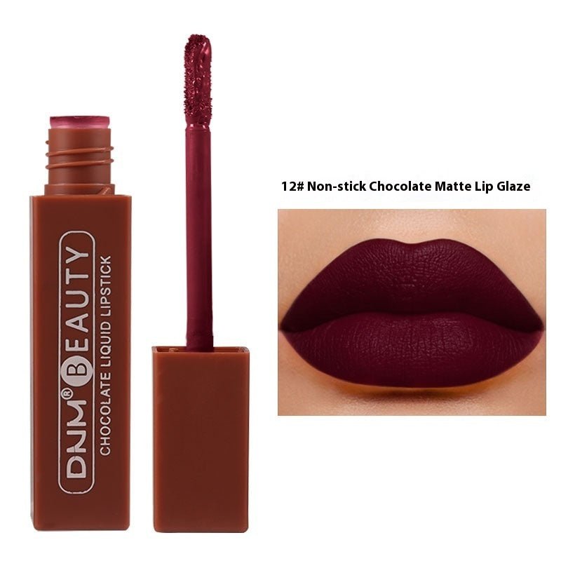 Silky No Stain On Cup Chocolate Lip Lacquer Long - lasting Matte Waterproof - Eshtree