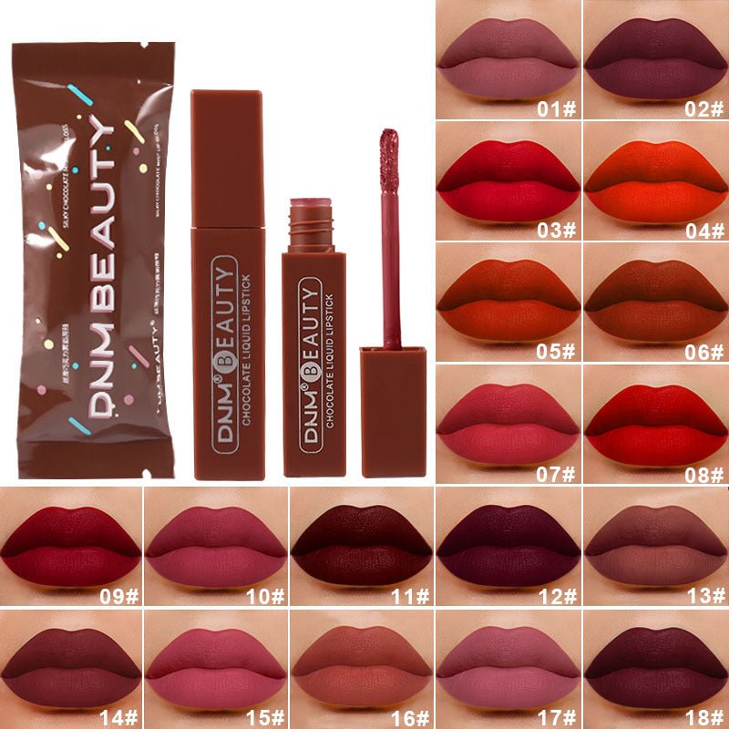 Silky No Stain On Cup Chocolate Lip Lacquer Long - lasting Matte Waterproof - Eshtree