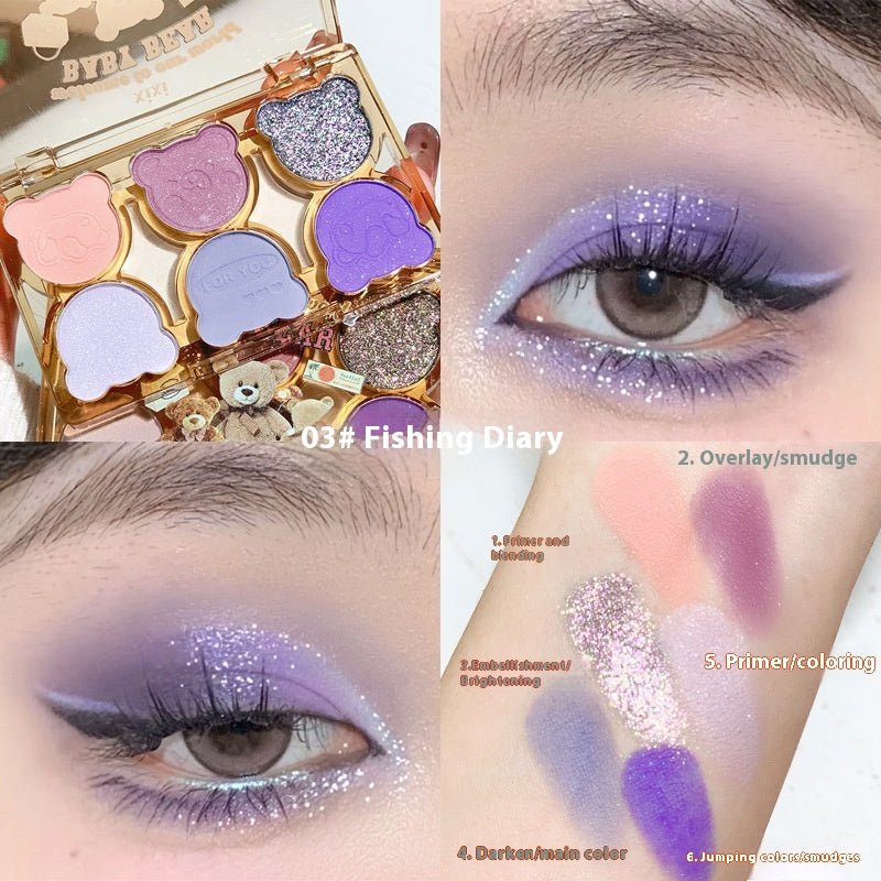 Six Color Eyeshadow Cool Diamond In The Debris Contrast Color Makeup Smoky Cut - off Eye Makeup - Eshtree