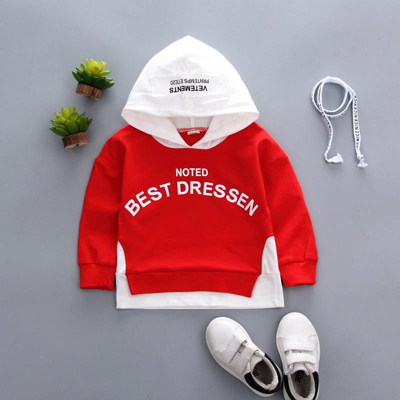 Sleeve Color - blocking Letter Printed Casual Sweater - Eshtree