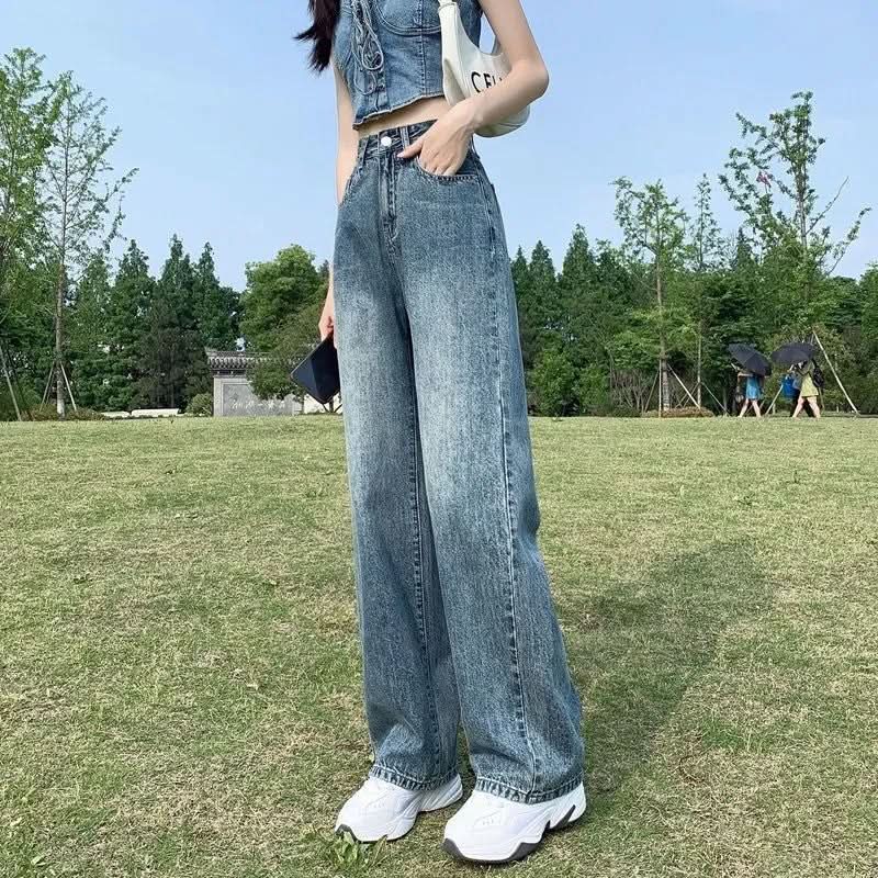 Slim Straight - leg Floor - length Pants Trendy Korean Style Versatile - Eshtree