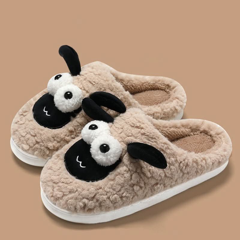 Slip - on Slippers Simple Lamb Thermal Cotton Slippers - Eshtree