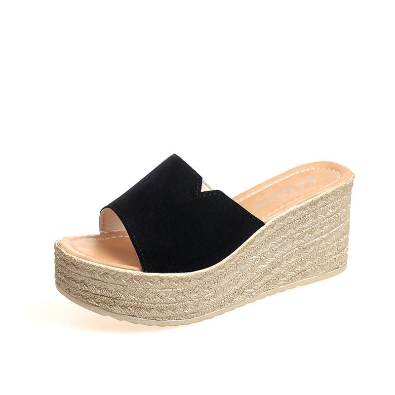 Slippers Women Summer New Style Korean Beach Shoes High Heels - Eshtree