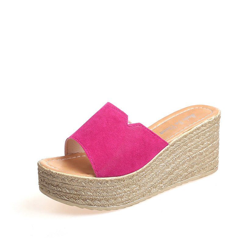 Slippers Women Summer New Style Korean Beach Shoes High Heels - Eshtree