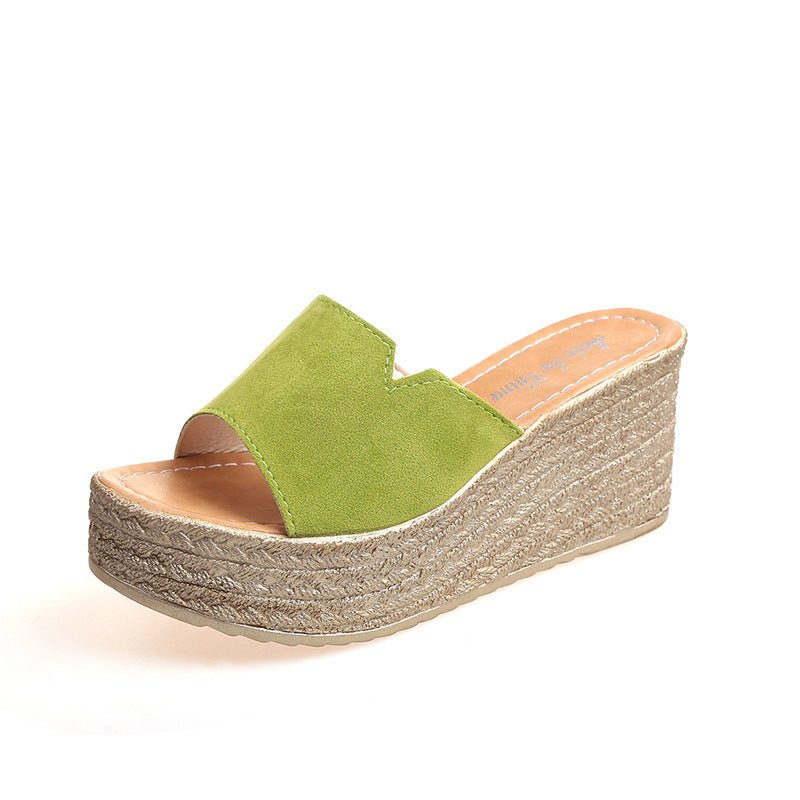 Slippers Women Summer New Style Korean Beach Shoes High Heels - Eshtree