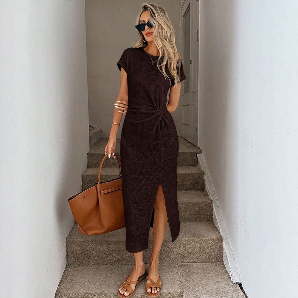 Slit Midi Dress For Womensophisticated And Elegant - Eshtree