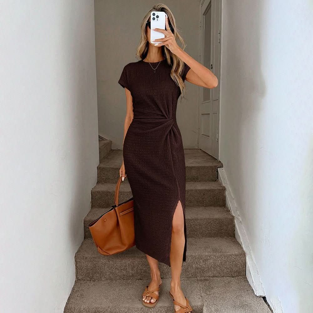 Slit Midi Dress For Womensophisticated And Elegant - Eshtree