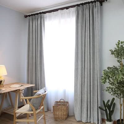Solid color modern simple thick cotton curtain fabric - Eshtree