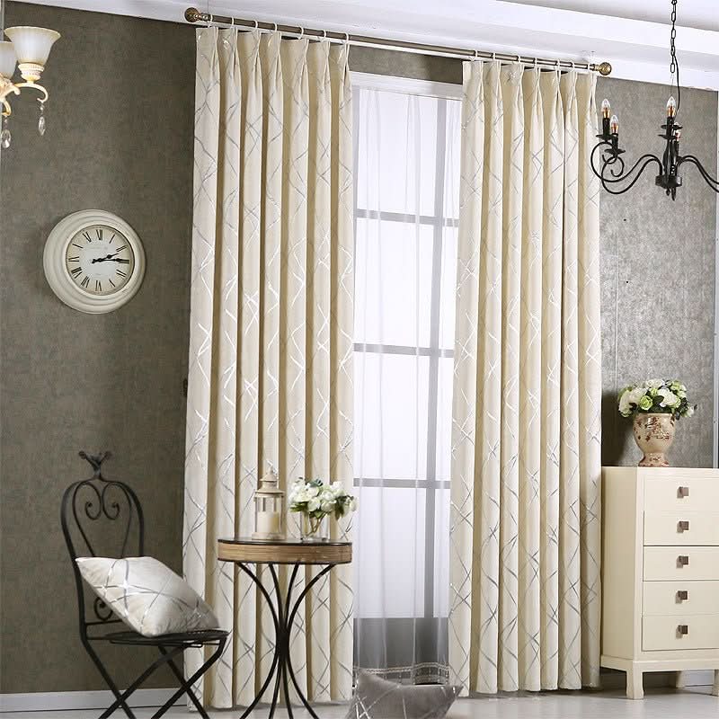 Solid Color Simple Modern Light Luxury Living Room Chenille Blackout Curtains - Eshtree