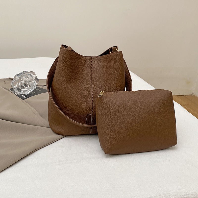 Sophisticated Winter Bucket Bag Set A Versatile Minimalist Single - shoulder Crossbody Bag - Eshtree