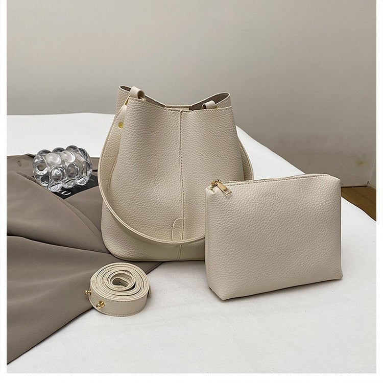 Sophisticated Winter Bucket Bag Set A Versatile Minimalist Single - shoulder Crossbody Bag - Eshtree
