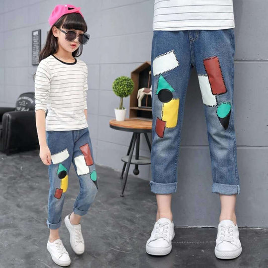 Spring And Autumn Girls Jeans Pants Girls Loose Jeans Pants - Eshtree