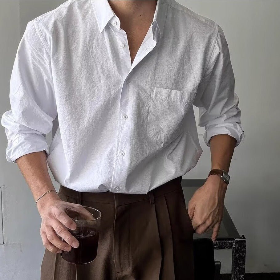 Spring And Autumn Loose Long - sleeved Shirt For Men - Eshtree