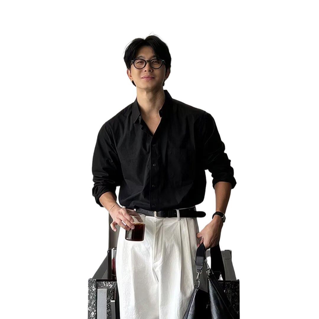 Spring And Autumn Loose Long - sleeved Shirt For Men - Eshtree