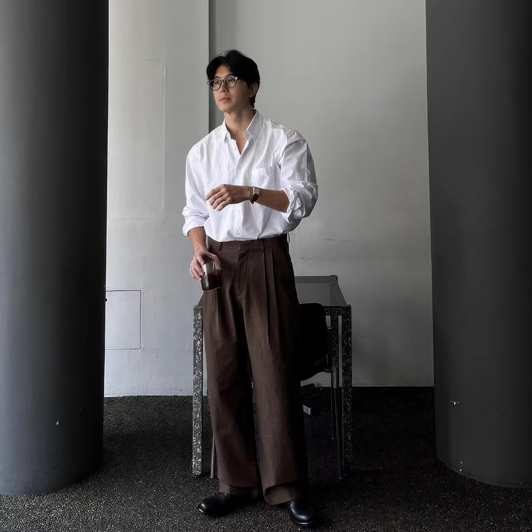 Spring And Autumn Loose Long - sleeved Shirt For Men - Eshtree