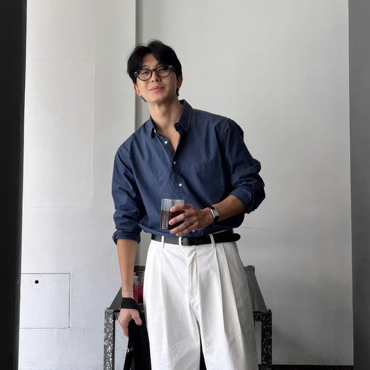 Spring And Autumn Loose Long - sleeved Shirt For Men - Eshtree