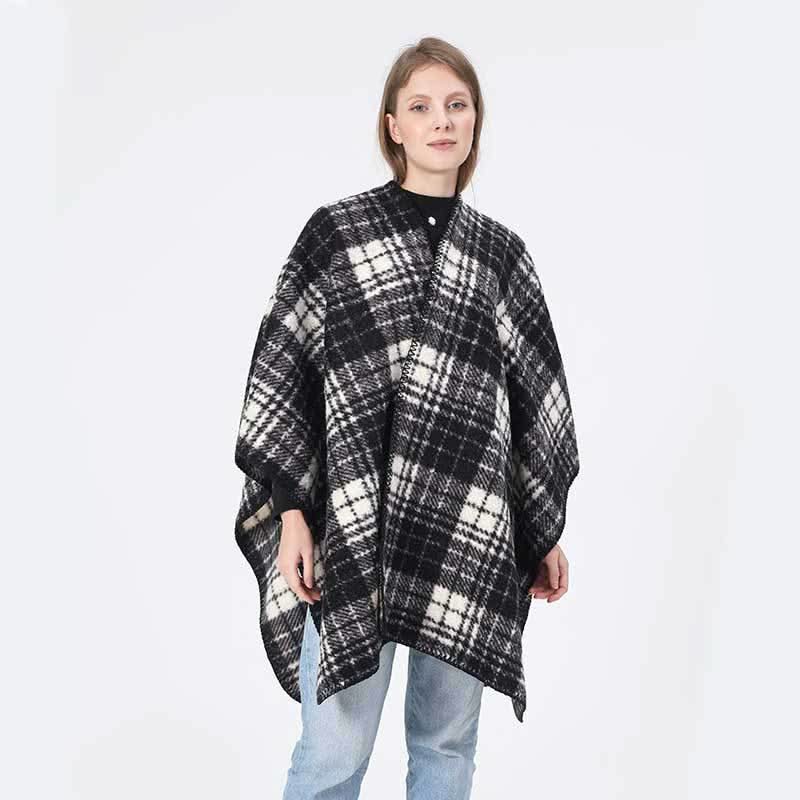 Spring, Autumn And Winter Air Conditioning Blanket Warm Cloak Women's High - grade Classic Plaid Elegant Shawl - Eshtree