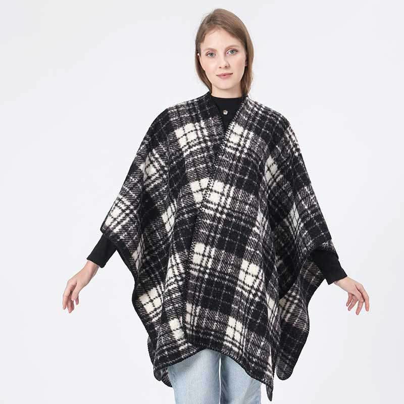 Spring, Autumn And Winter Air Conditioning Blanket Warm Cloak Women's High - grade Classic Plaid Elegant Shawl - Eshtree