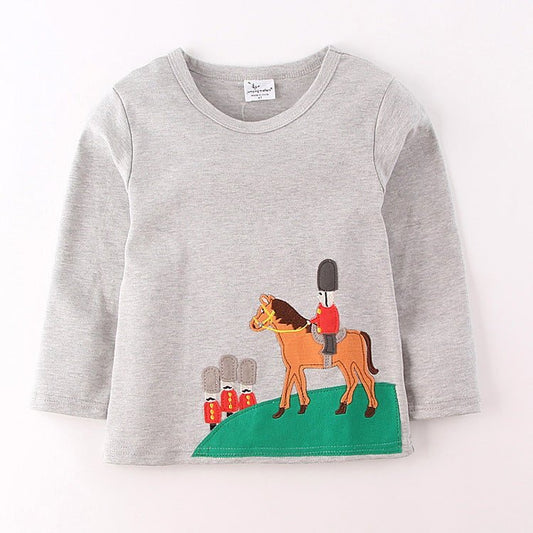 Spring Combed Cotton Long - Sleeved Boy T-Shirt - Eshtree