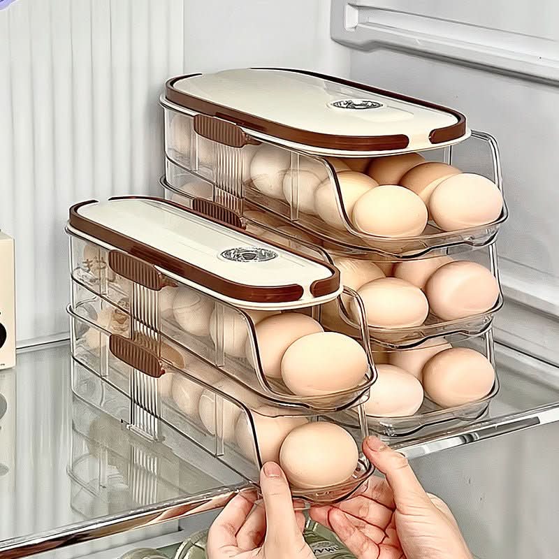 Storage Box Kitchen Refrigerator Multi - layer Transparent Egg Holder - Eshtree