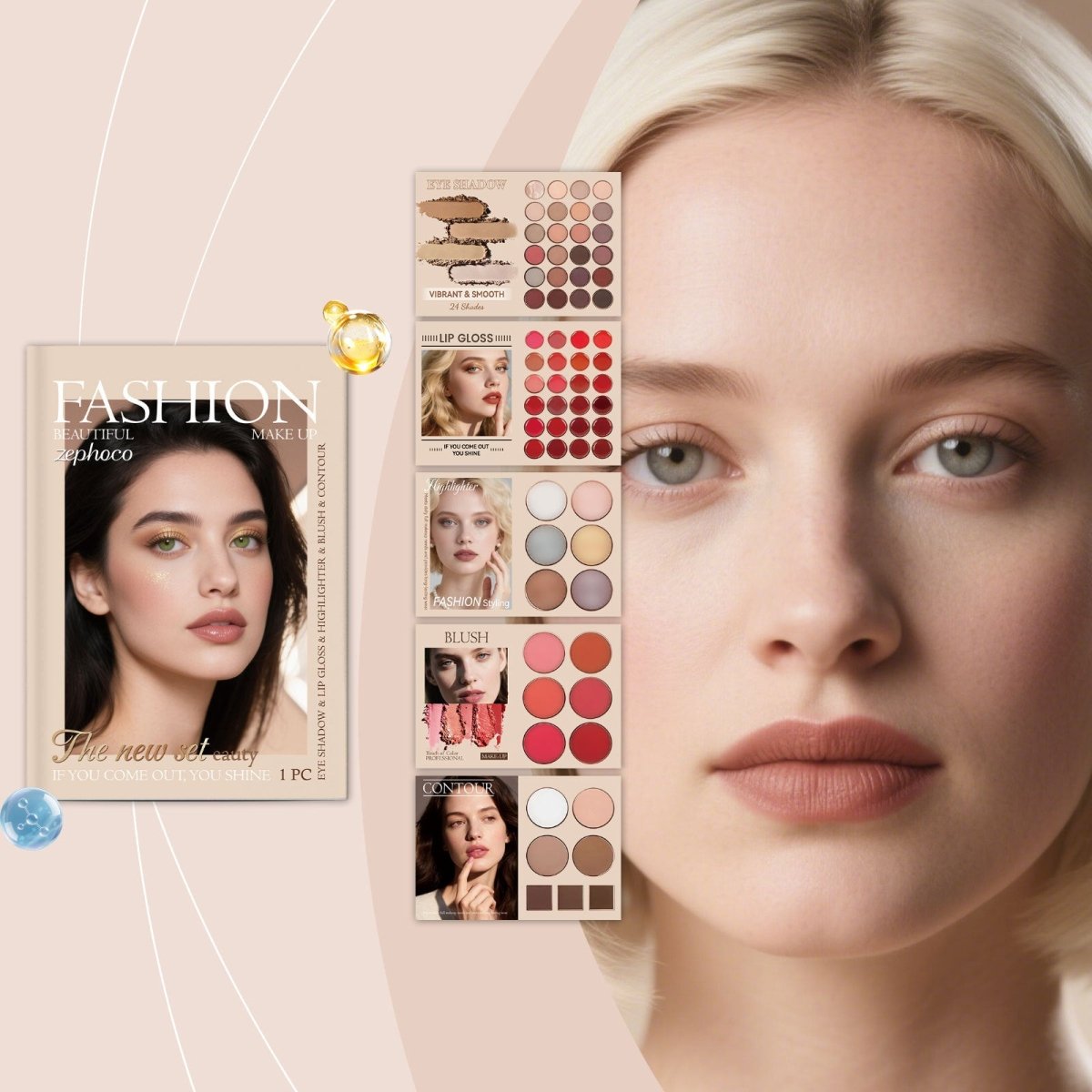 Stylish Makeup Set With Natural Vibrant Colors For The Face - Eshtree