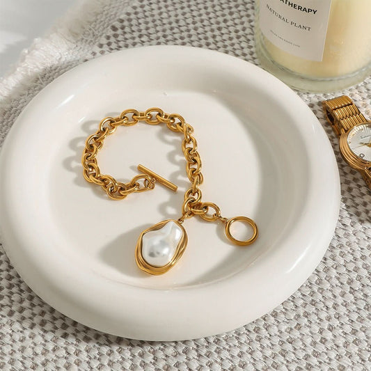 Stylish Stainless Steel Bracelet With 18k Gold Plating - Eshtree