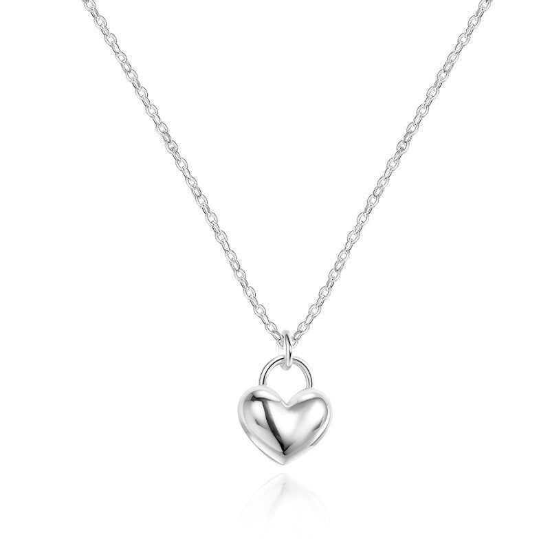 Stylish Sterling Silver Heart Pendant Necklace With A Smooth Finish - Eshtree