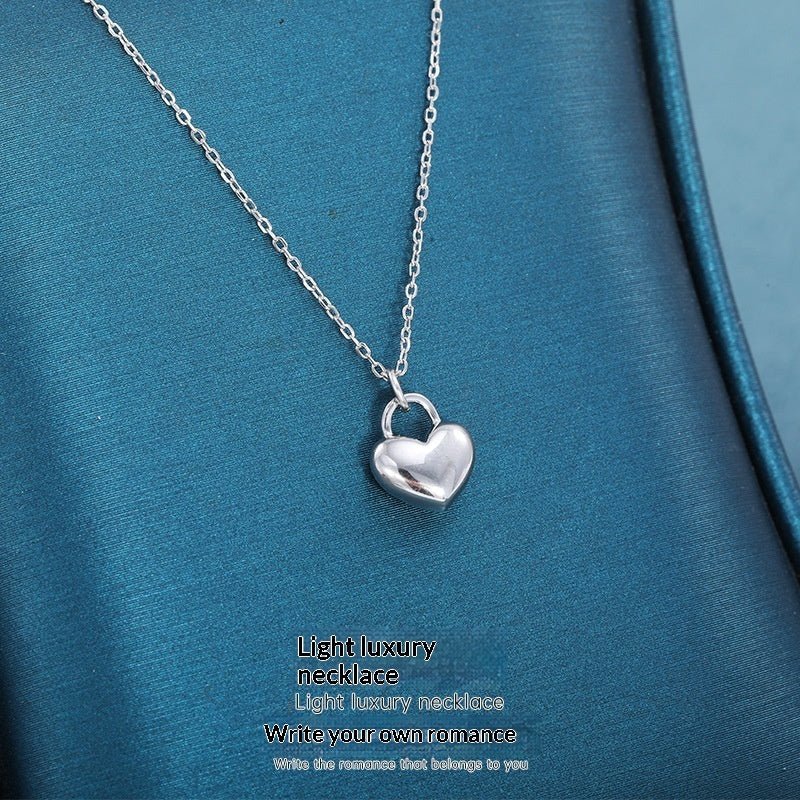 Stylish Sterling Silver Heart Pendant Necklace With A Smooth Finish - Eshtree