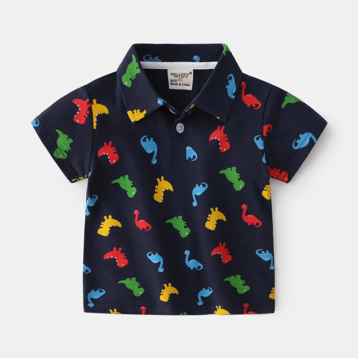 Summer Dinosaur Cartoon Print Boy Short Sleeve - Eshtree