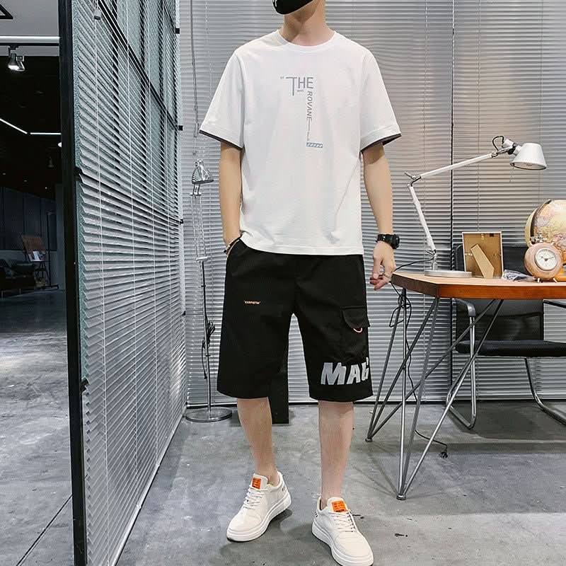 Summer New Men''s Hip - hop, Korean Style Short Sleeve T-shirt, Loose And Casual, With Sportswear - Eshtree