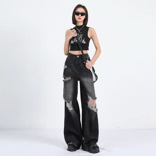 Summer Straight Loose Mop Wide Leg Pants - Eshtree