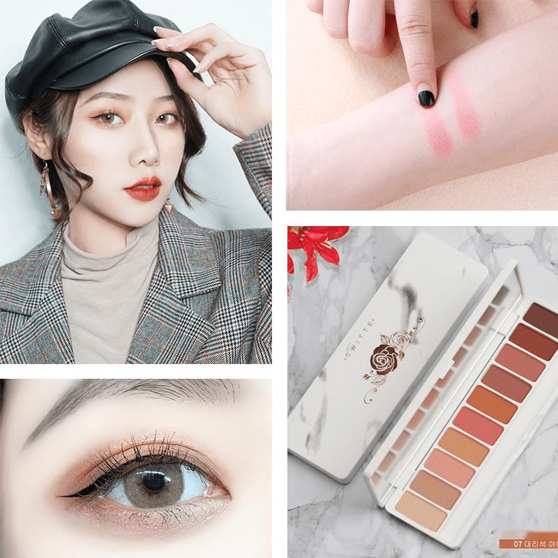 Super Fire Earth Color Cheap Eyeshadow Students Beginners Pearl Glitter Waterproof - Eshtree