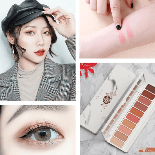 Super Fire Earth Color Cheap Eyeshadow Students Beginners Pearl Glitter Waterproof - Eshtree