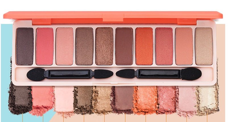 Super Fire Earth Color Cheap Eyeshadow Students Beginners Pearl Glitter Waterproof - Eshtree