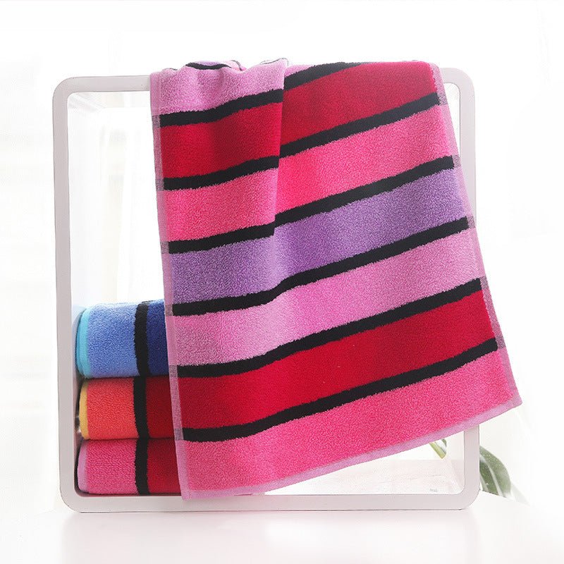 Thickened Color Striped Face Towel Absorbent Soft Cotton Couple Models - Eshtree