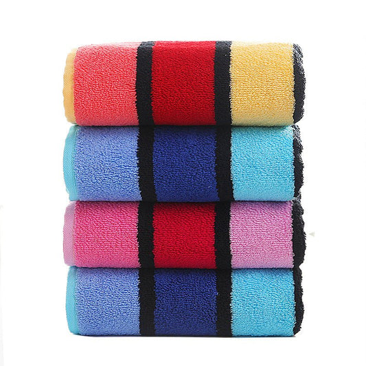 Thickened Color Striped Face Towel Absorbent Soft Cotton Couple Models - Eshtree
