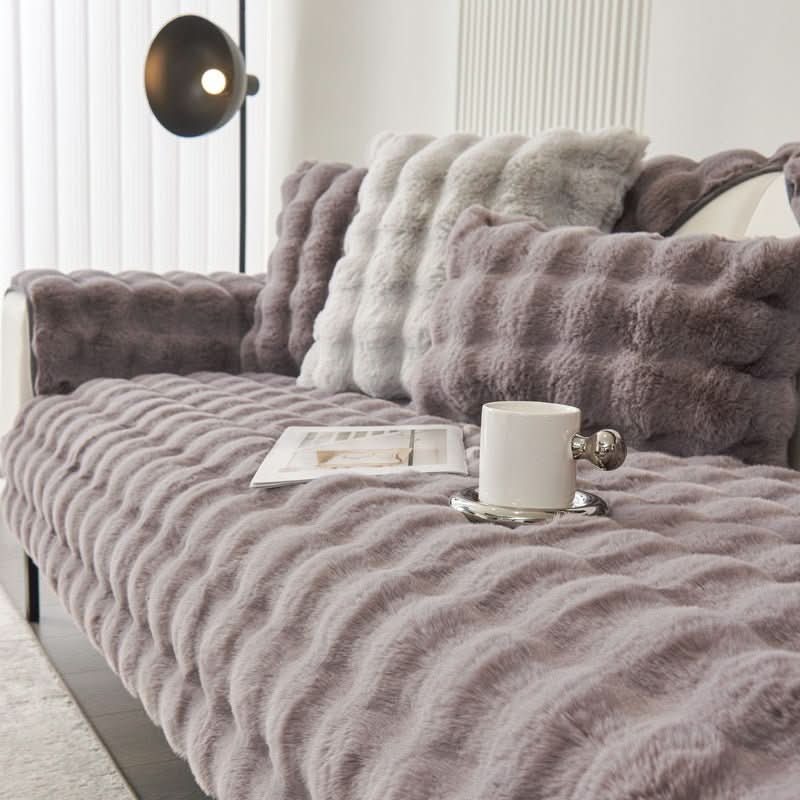 Thickened Rabbit Plush Sofa Cushion Wholesale Winter Thermal Non - slip Sofa Cushion - Eshtree