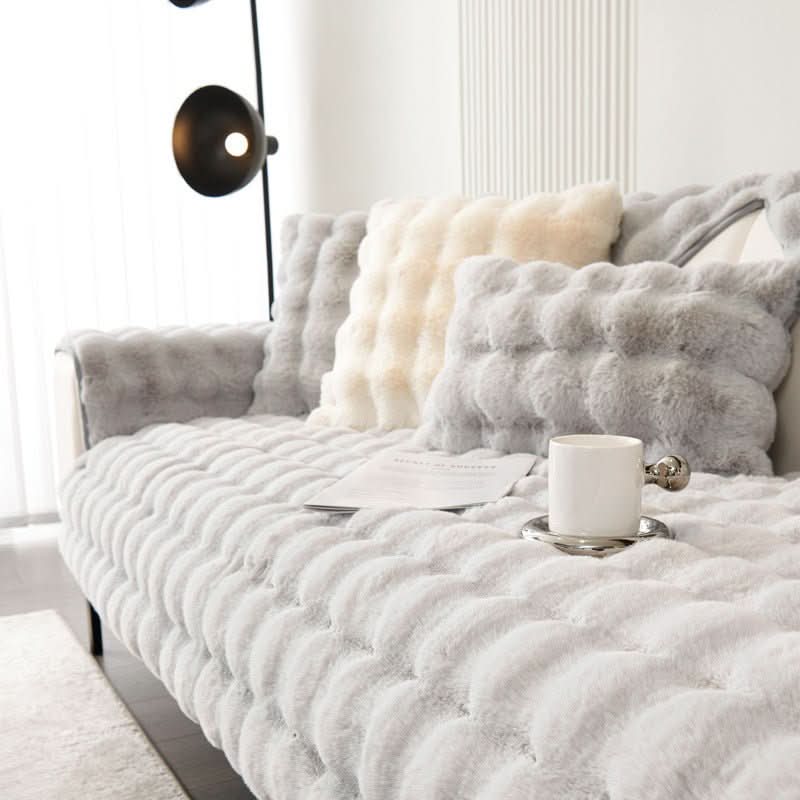 Thickened Rabbit Plush Sofa Cushion Wholesale Winter Thermal Non - slip Sofa Cushion - Eshtree