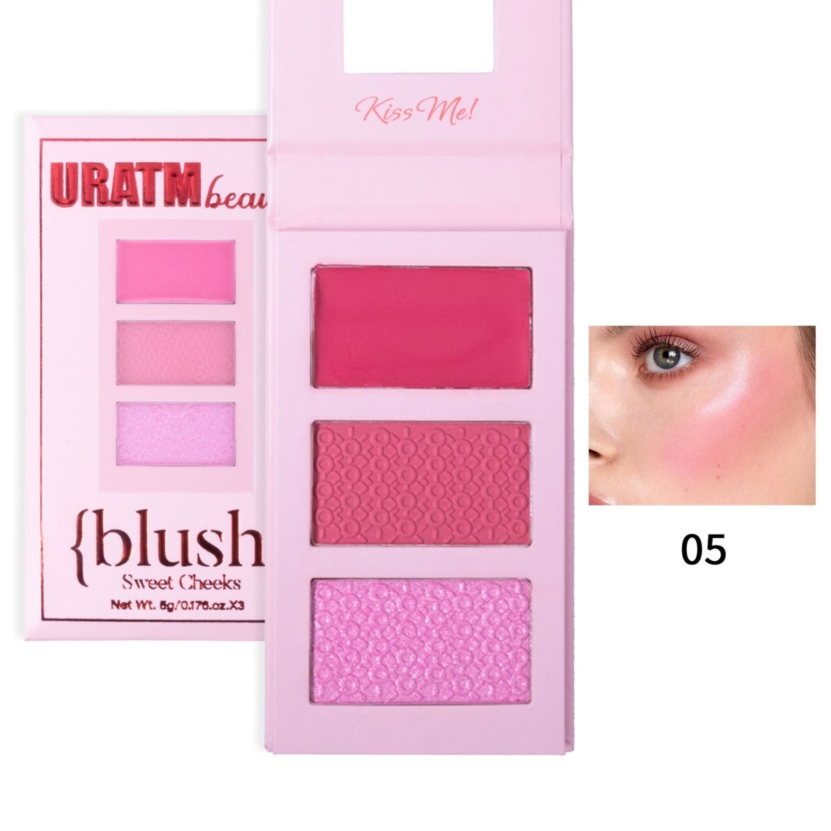 Three - color Highlight Blusher Plate Matte Shimmer Three - dimensional Repair - Eshtree