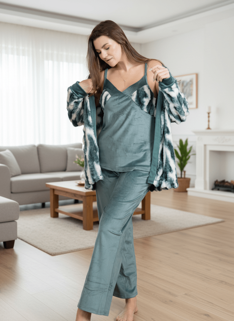 طقم بيت شتوي شيك بتصميم أنثوي مريح - Eshtree