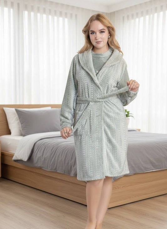 طقم نوم حريمي قطعتين مع كارديجان فرو - Eshtree