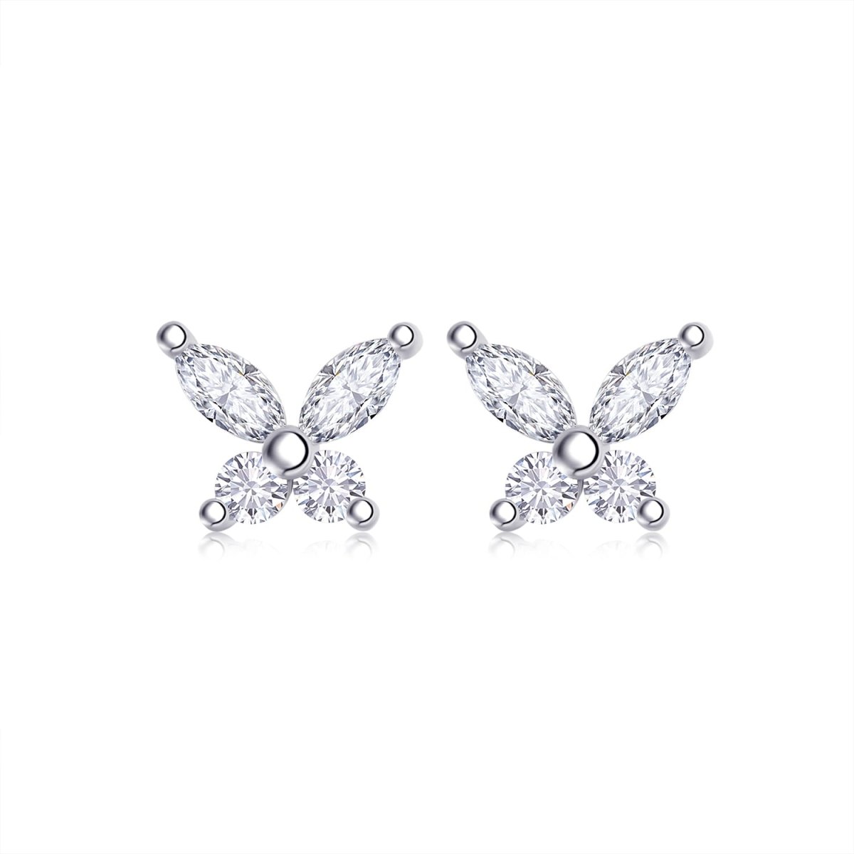 Top - quality Moissanite Luxury And Fashionable Light Luxury Jewelry Silver Stud Earrings S925 Silver Plated Platinum - Eshtree