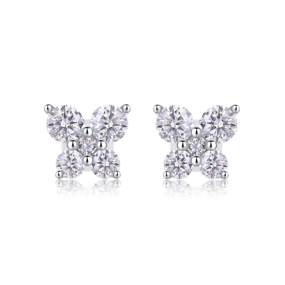 Top - quality Moissanite Luxury And Fashionable Light Luxury Jewelry Silver Stud Earrings S925 Silver Plated Platinum - Eshtree