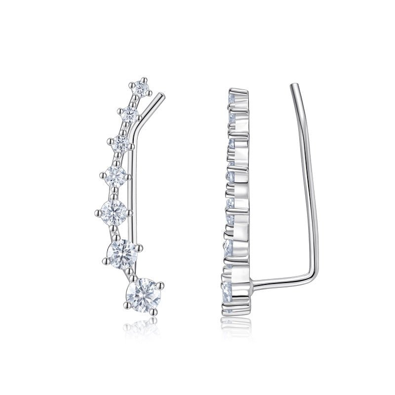 Top - quality Moissanite Luxury And Fashionable Light Luxury Jewelry Silver Stud Earrings S925 Silver Plated Platinum - Eshtree